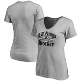 NHL Los Angeles Kings Women's Hometown Collection The Crown V-Neck T-Shirt - ash