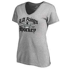 NHL Los Angeles Kings Women's Hometown Collection The Crown V-Neck T-Shirt - ash