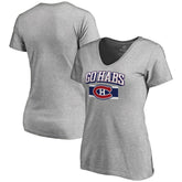 NHL Montreal Canadiens Women's Hometown Collection Go Habs V-Neck T-Shirt - ash