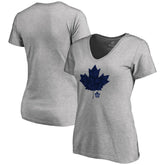 NHL Toronto Maple Leafs Women's Hometown Collection Leafs V-Neck T-Shirt - ash