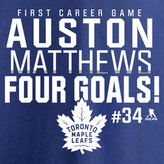 NHL Auston Matthews Toronto Maple Leafs Four Goals T-Shirt - Royal