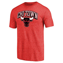 Chicago Bulls Hometown Collection Chi Town Tri-Blend T-Shirt Red