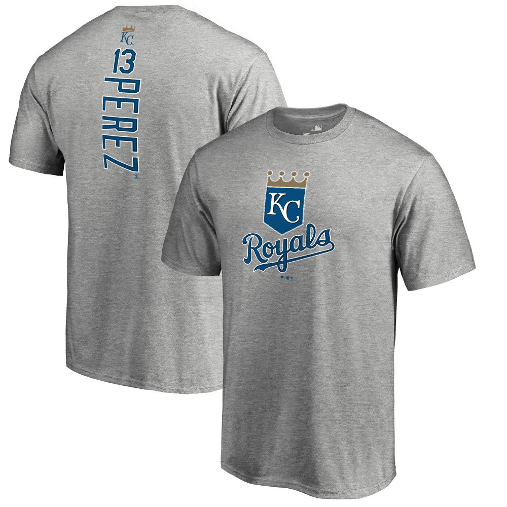 Salvador Perez Kansas City Royals Backer T-Shirt - Ash T-shirts
