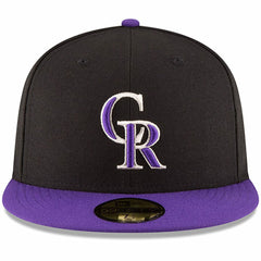 Colorado Rockies New Era Authentic Collection ON Field 59FIFTY Structured Hat - Black/Purple Hats