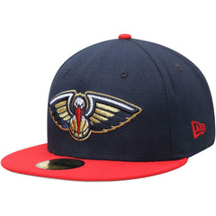 New Orleans Pelicans Team Color 2Tone 59FIFTY Fitted Hat Navy/Red