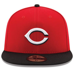Cincinnati Reds New Era Road Authentic Collection On-Field 59FIFTY Fitted Hat - Red/Black Hats