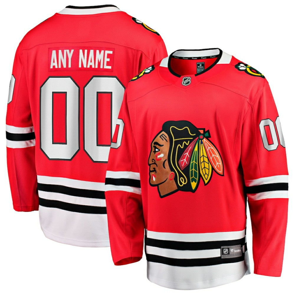 NHL Chicago Blackhawks Fanatics Home Breakaway Custom Jersey - Red