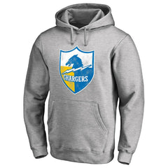 Los Angeles Chargers Throwback Logo Pullover Hoodie Heather Gray