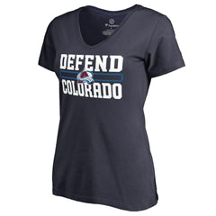 NHL Colorado Avalanche Women's Hometown Collection Defend V-Neck T-Shirt - Navy