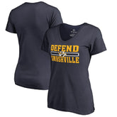 NHL Nashville Predators Women's Hometown Collection Defend V-Neck T-Shirt - Navy