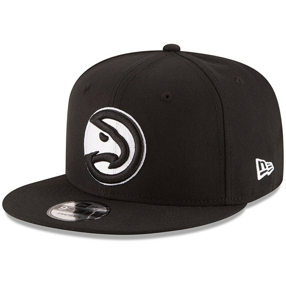 Atlanta Hawks Black & White Logo 9FIFTY Adjustable Snapback Hat Black