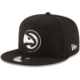Atlanta Hawks Black & White Logo 9FIFTY Adjustable Snapback Hat Black