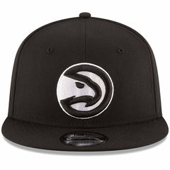 Atlanta Hawks Black & White Logo 9FIFTY Adjustable Snapback Hat Black