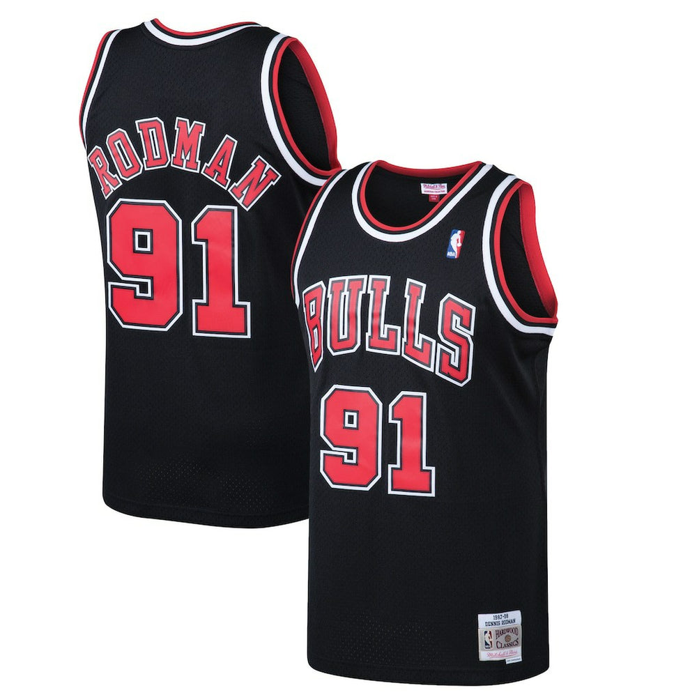NBA Dennis Rodman Chicago Bulls 1997/98 Hardwood Classics Swingman Jersey sale - Black
