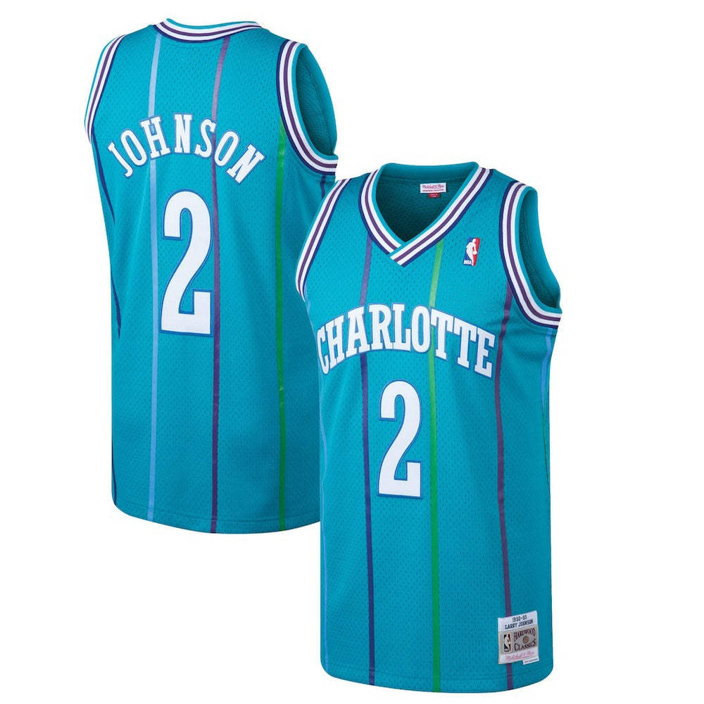 NBA Larry Johnson Charlotte Hornets 1992/93 Hardwood Classics Swingman Jersey - Teal