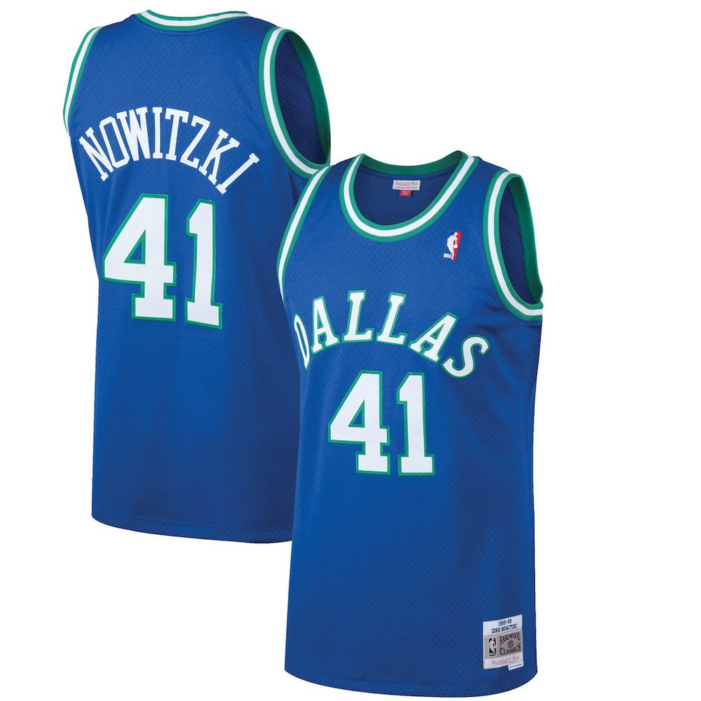 NBA Dirk Nowitzki Dallas Mavericks 1998/99 Hardwood Classics Swingman Jersey sale - Blue