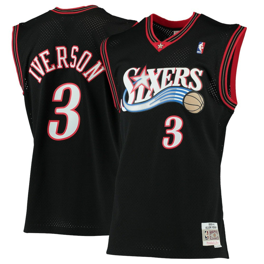 NBA Allen Iverson Philadelphia 76ers 2000/01 Hardwood Classics Swingman Jersey sale - Black