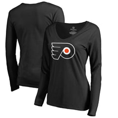 NHL Philadelphia Flyers Women's Primary Logo Long Sleeve T-Shirt - Black