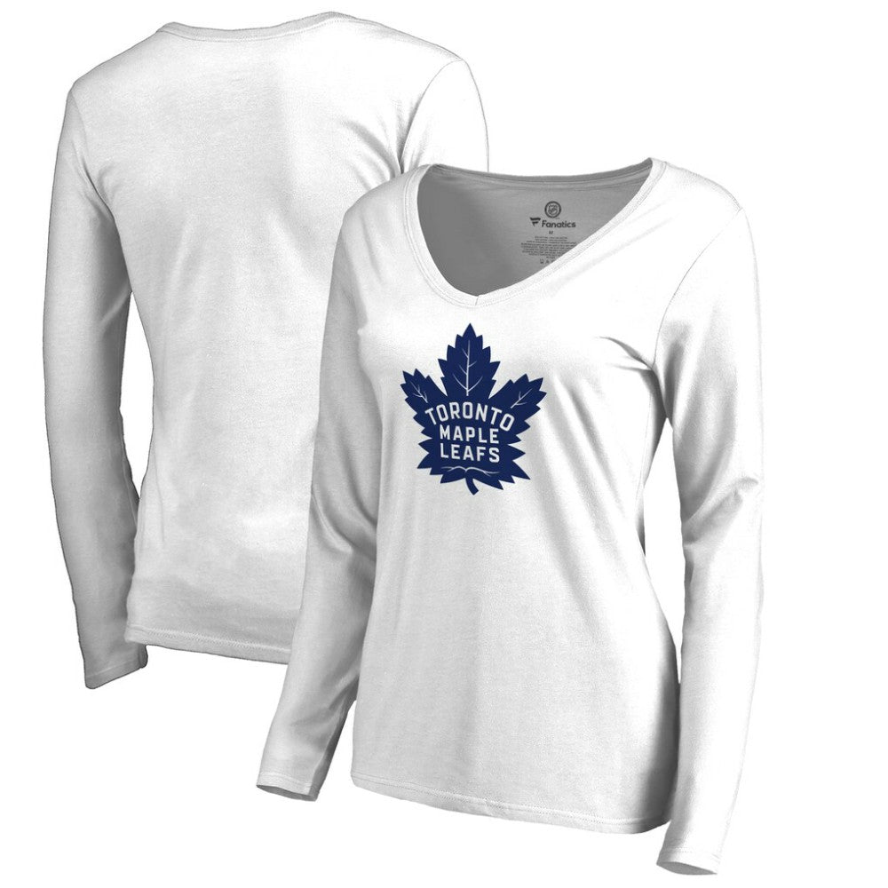 NHL Toronto Maple Leafs Women's Primary Logo Long Sleeve T-Shirt - White