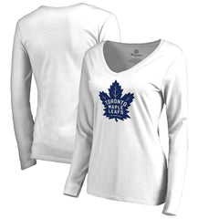 NHL Toronto Maple Leafs Women's Primary Logo Long Sleeve T-Shirt - White