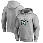 NHL Dallas Stars Primary Team Logo Fleece Fitted Pullover Hoodie - Heather Gray