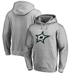 NHL Dallas Stars Primary Team Logo Fleece Fitted Pullover Hoodie - Heather Gray