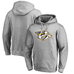 NHL Nashville Predators Primary Team Logo Fleece Fitted Pullover Hoodie - Heather Gray