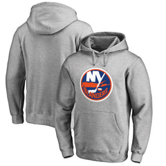 NHL New York Islanders Primary Team Logo Fleece Fitted Pullover Hoodie - Heather Gray