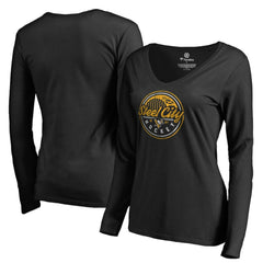 NHL Pittsburgh Penguins Women's Hometown Collection Steel City Long Sleeve T-Shirt - Black