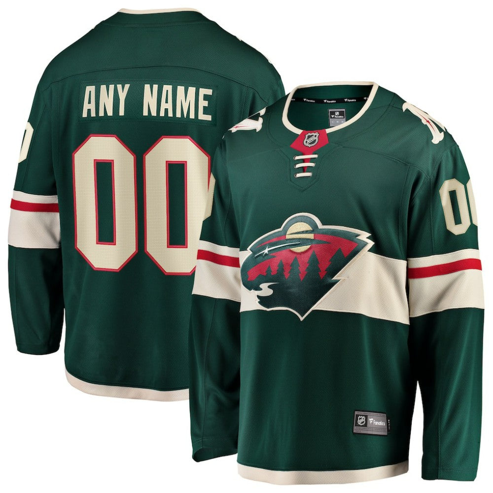 NHL Minnesota Wild Fanatics Home Breakaway Custom Jersey - Green