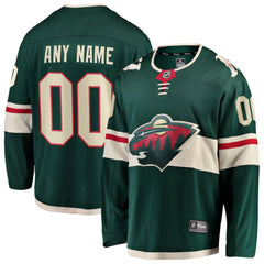 NHL Minnesota Wild Fanatics Home Breakaway Custom Jersey - Green