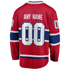 NHL Montreal Canadiens Fanatics Home Breakaway Custom Jersey - Red