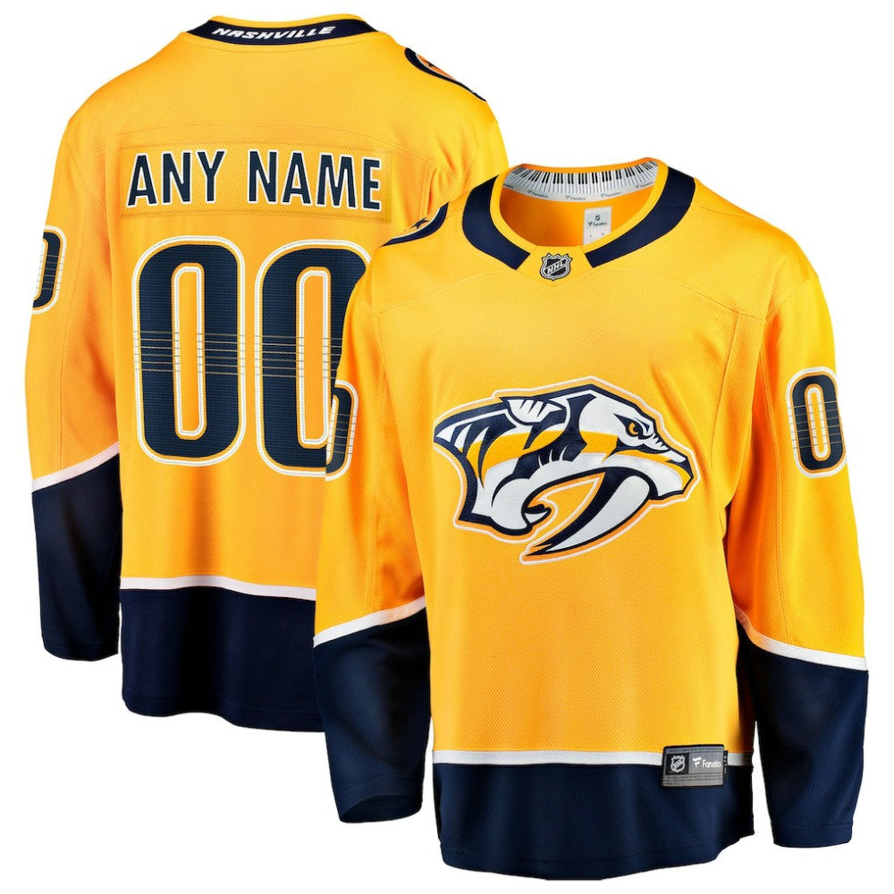 NHL Nashville Predators Fanatics Home Breakaway Custom Jersey - Gold