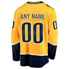 NHL Nashville Predators Fanatics Home Breakaway Custom Jersey - Gold
