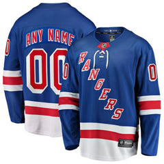 NHL New York Rangers Fanatics Home Breakaway Custom Jersey - Blue
