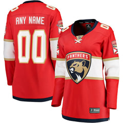 NHL Florida Panthers Fanatics Women's Home Breakaway Custom Jersey - Red
