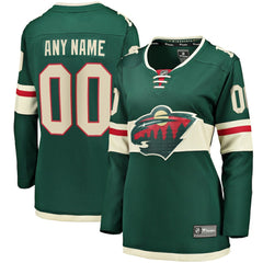 NHL Minnesota Wild Fanatics Women's Home Breakaway Custom Jersey - Green