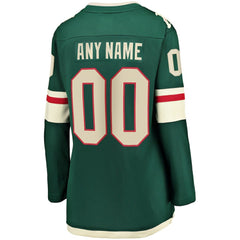 NHL Minnesota Wild Fanatics Women's Home Breakaway Custom Jersey - Green
