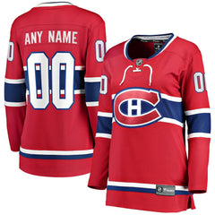 NHL Montreal Canadiens Fanatics Women's Home Breakaway Custom Jersey - Red