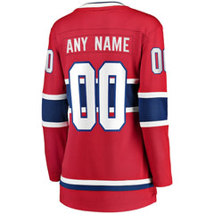 NHL Montreal Canadiens Fanatics Women's Home Breakaway Custom Jersey - Red