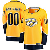 NHL Nashville Predators Fanatics Women's Home Breakaway Custom Jersey - Yellow