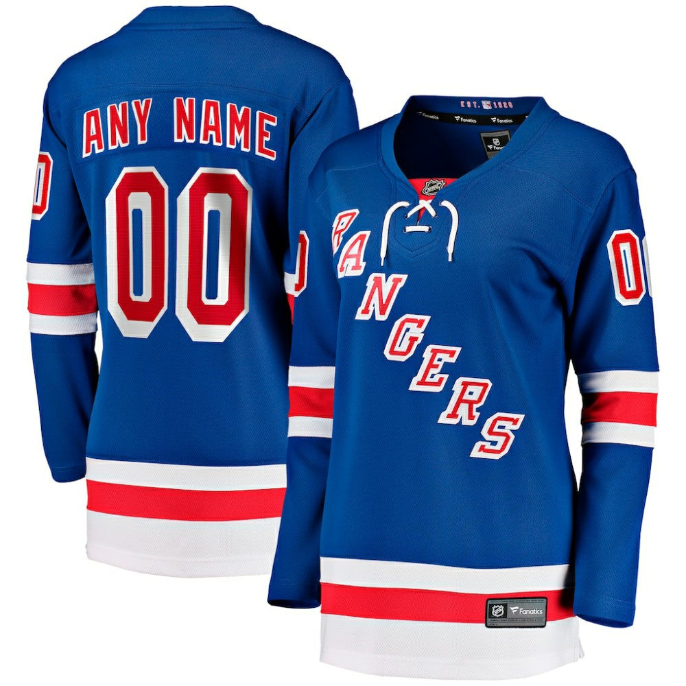 NHL New York Rangers Fanatics Women's Home Breakaway Custom Jersey - Blue