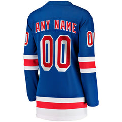 NHL New York Rangers Fanatics Women's Home Breakaway Custom Jersey - Blue