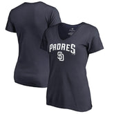 San Diego Padres Women's Team Lockup T-Shirt - Navy T-shirts