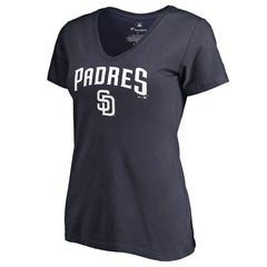 San Diego Padres Women's Team Lockup T-Shirt - Navy T-shirts