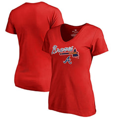 Atlanta Braves Women's Team Lockup T-Shirt - Red T-shirts