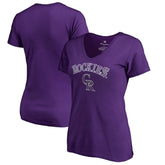 Colorado Rockies Women's Team Lockup T-Shirt - Purple T-shirts