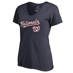 Washington Nationals Women's Team Lockup T-Shirt - Navy T-shirts