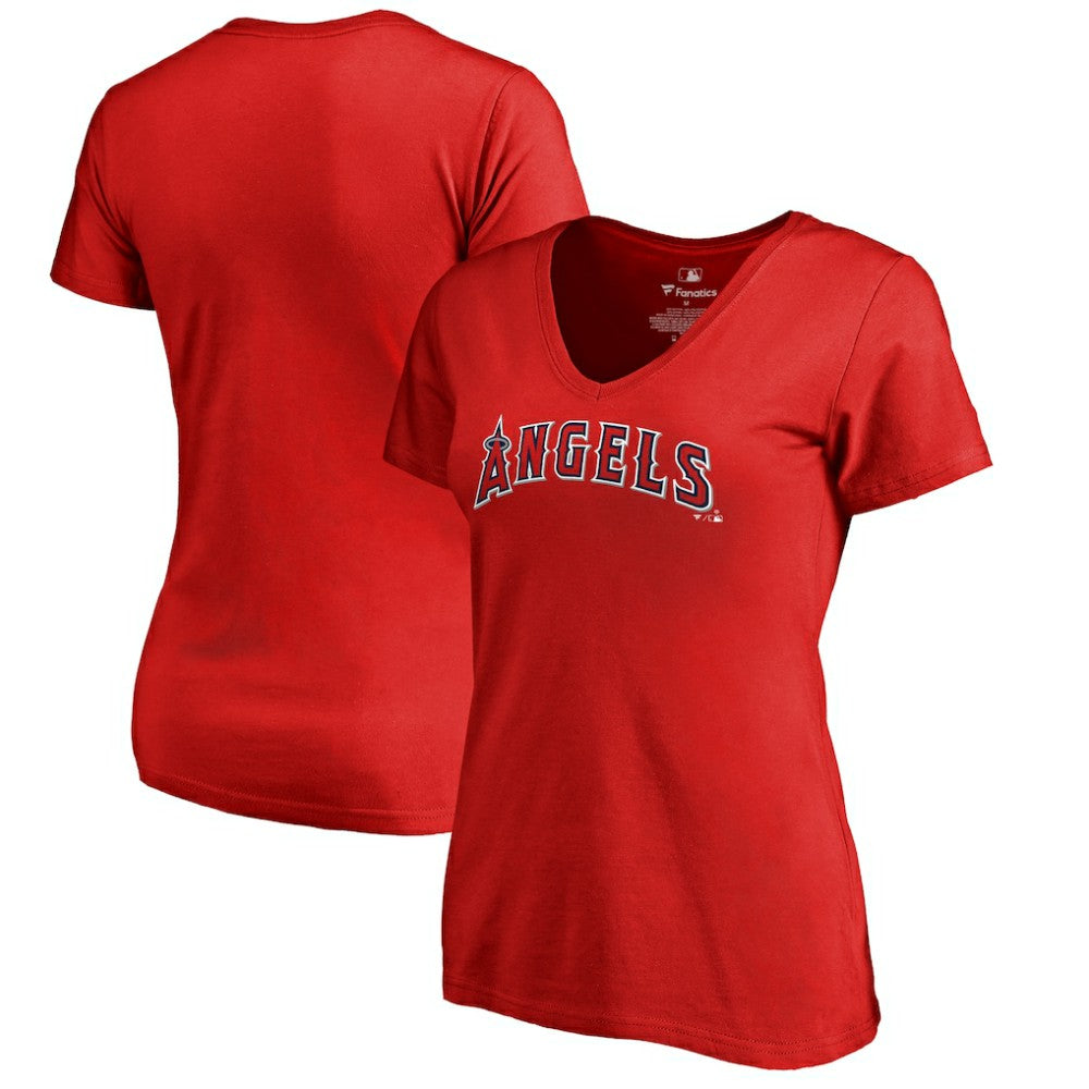 Los Angeles Angels Women's Team Wordmark T-Shirt - Red T-shirts