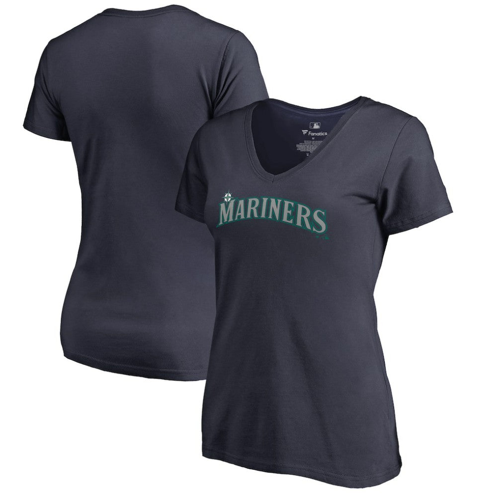 Seattle Mariners Women's Team Wordmark T-Shirt - Navy T-shirts